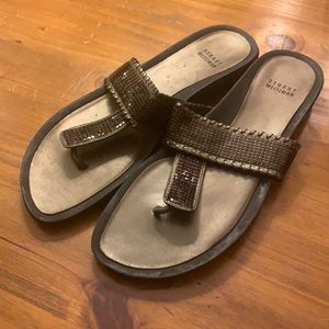 Stuart Weitzman metallic bronze sandals